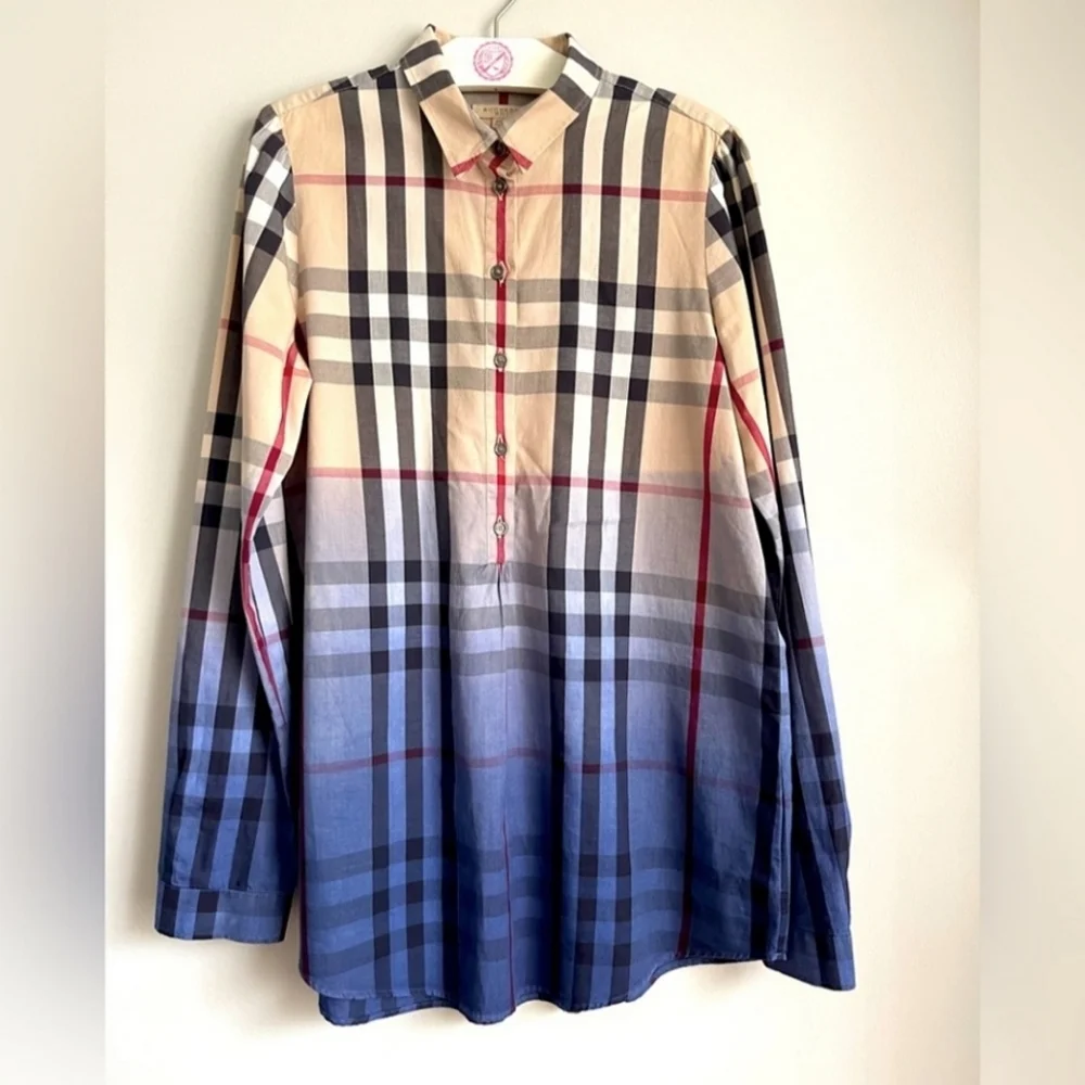 Burberry Ombré Womens Long Sleeves Dress Shirt/Tunic - Picture 1 of 3